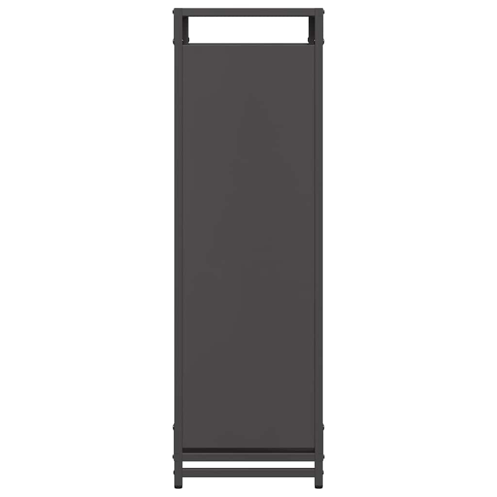 Vedstativ svart 90x28x90 cm kaldvalset stål