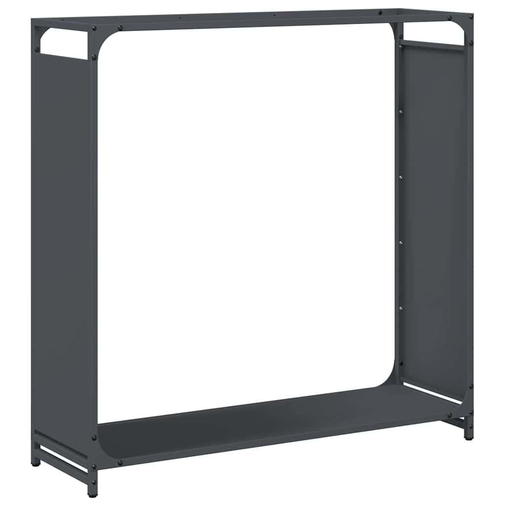 Vedstativ antrasitt 90x28x90 cm kaldvalset stål