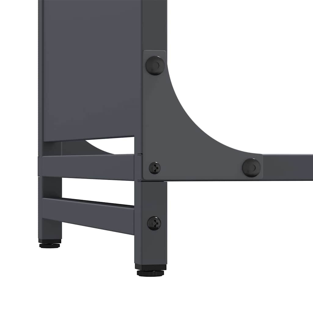 Vedstativ antrasitt 90x28x90 cm kaldvalset stål