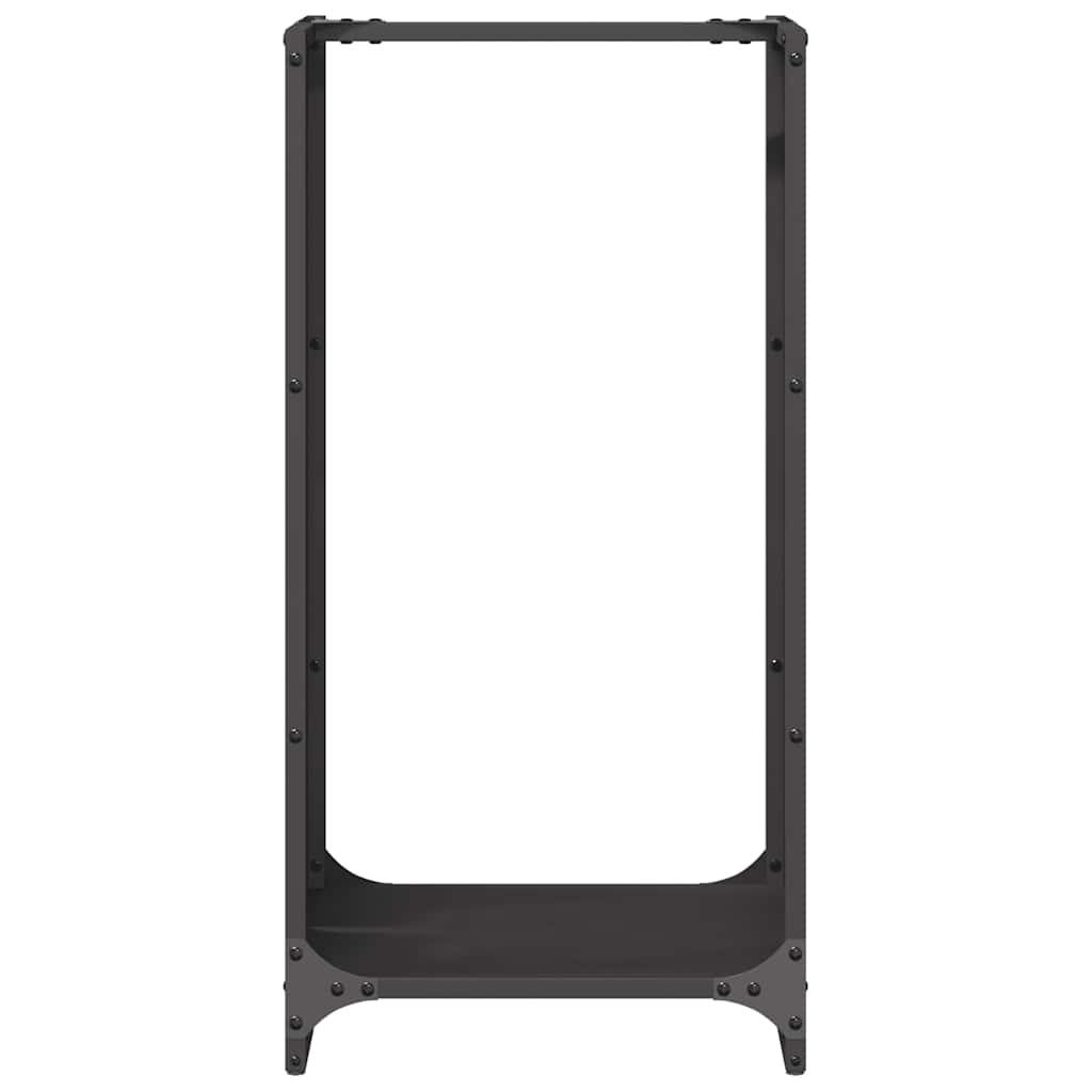 Vedstativ svart 40x30x80 cm kaldvalset stål vidaXL