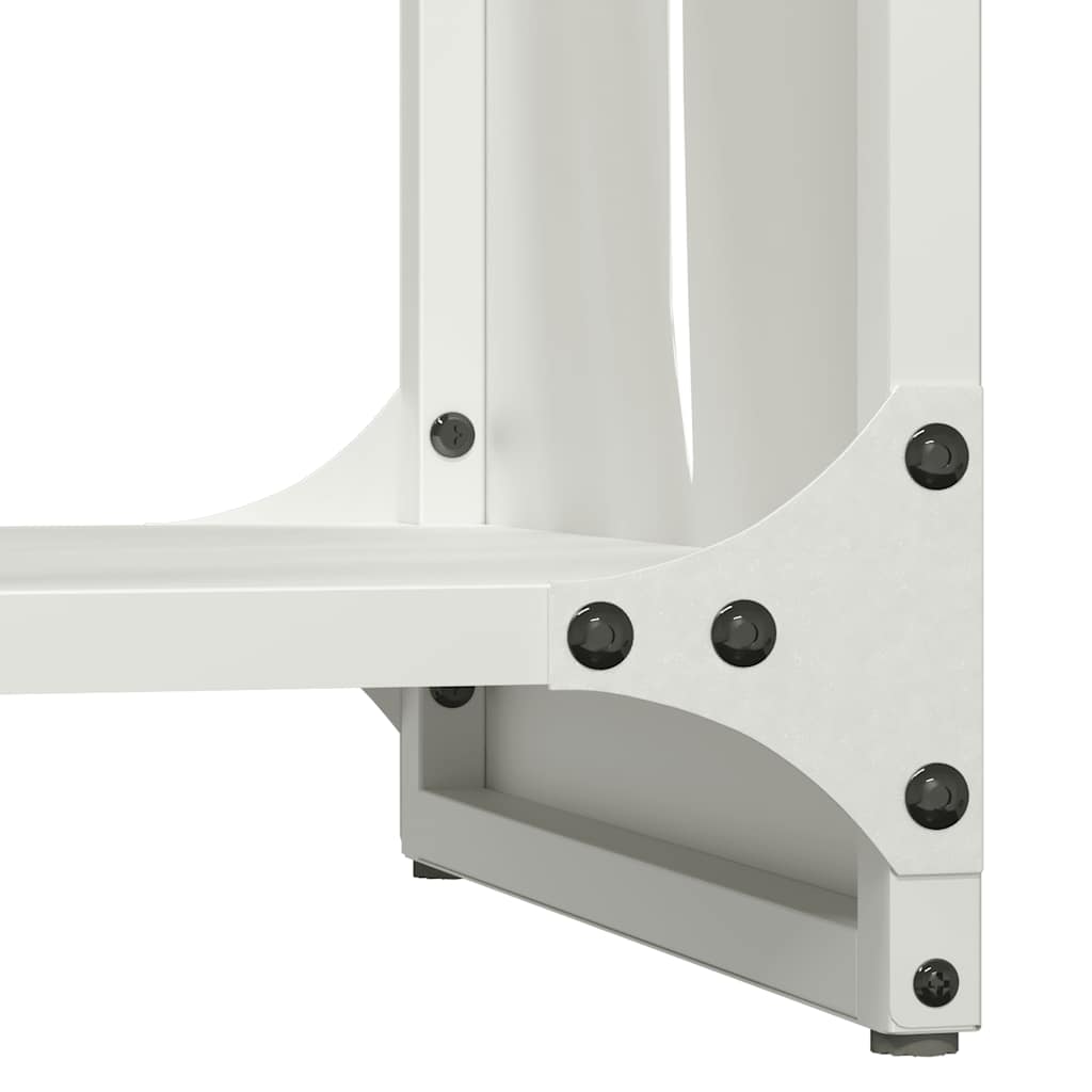 Vedstativ hvit 40x30x80 cm kaldvalset stål