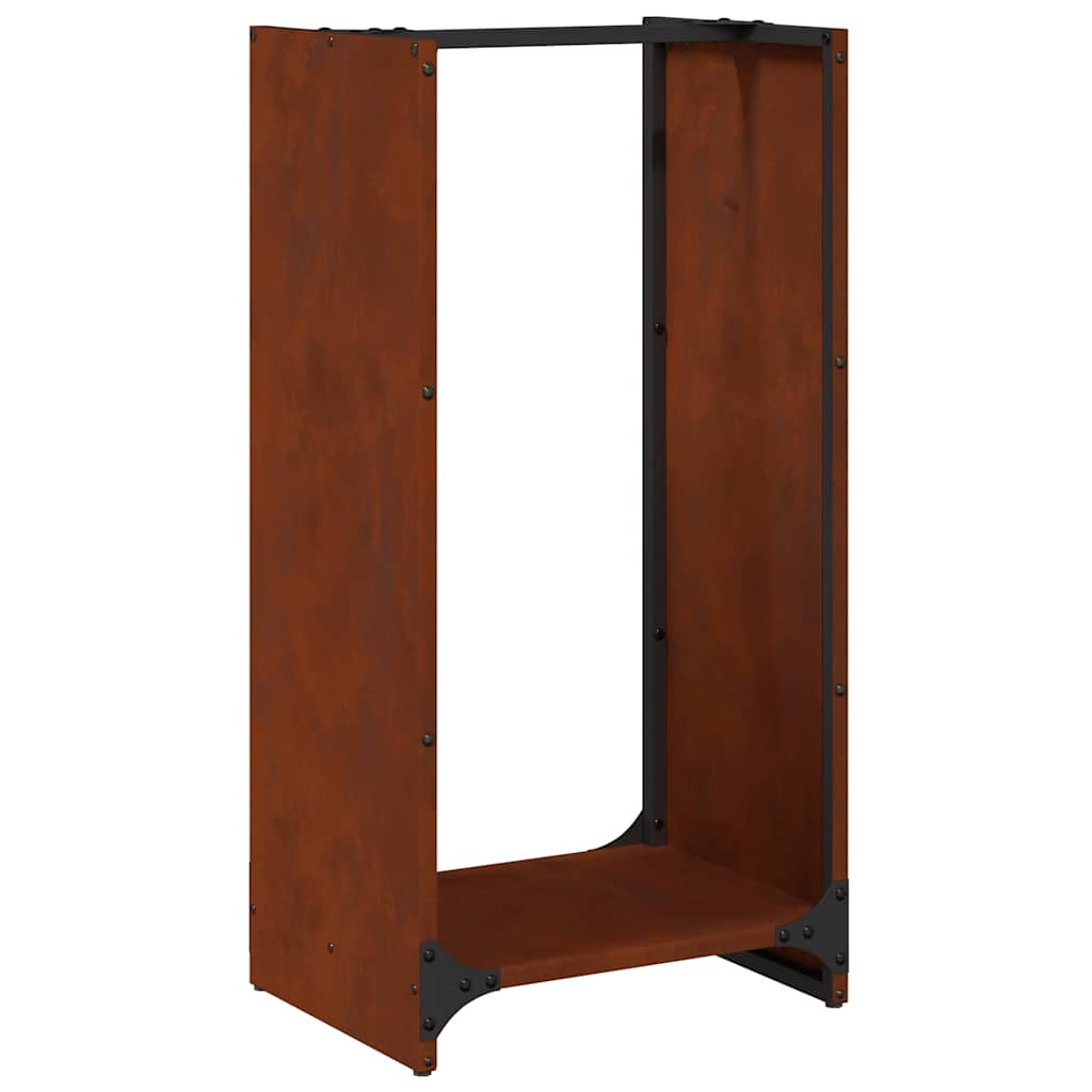 Vedstativ 40x30x80 cm oksidert stål
