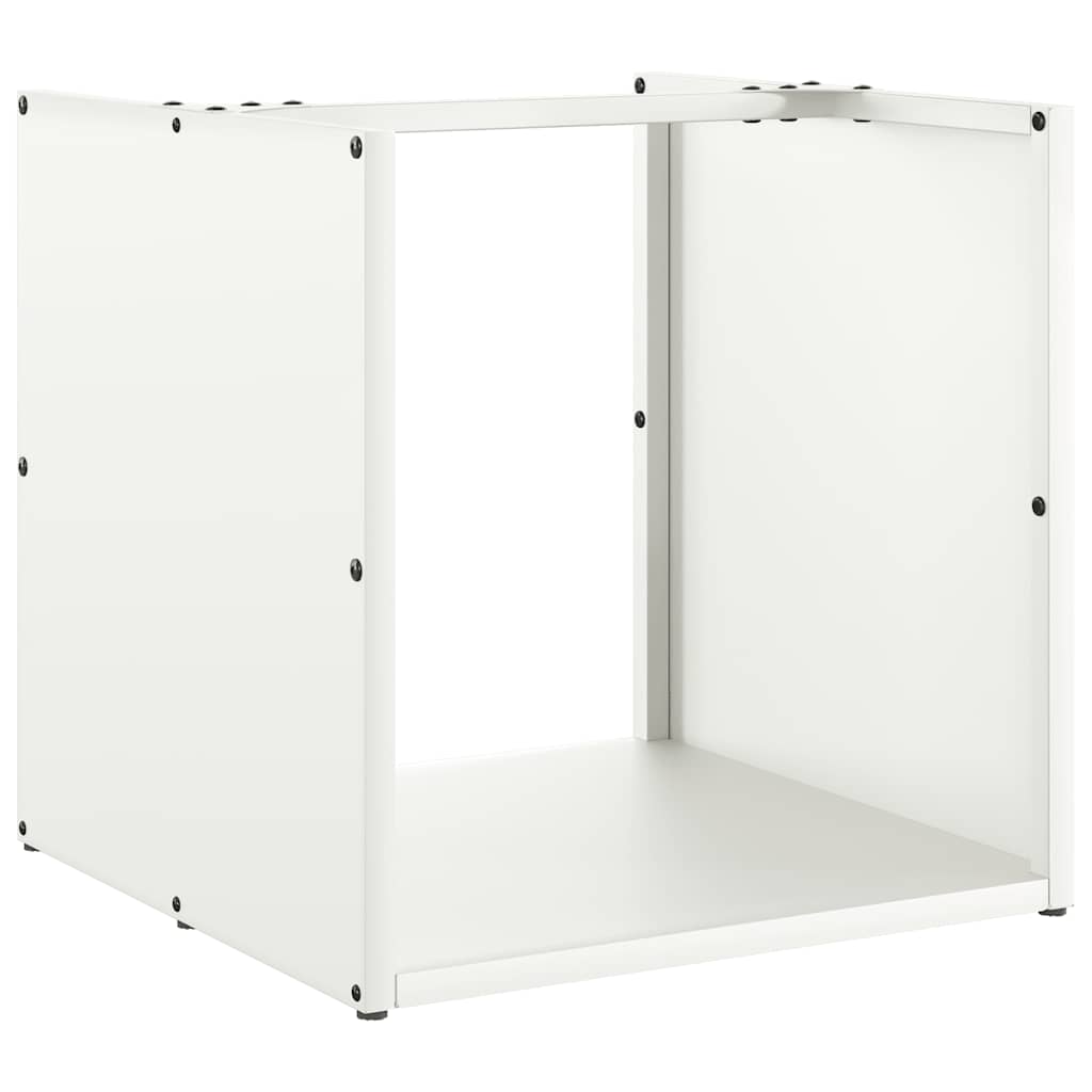 Vedstativ hvit 40x40x40 cm kaldvalset stål