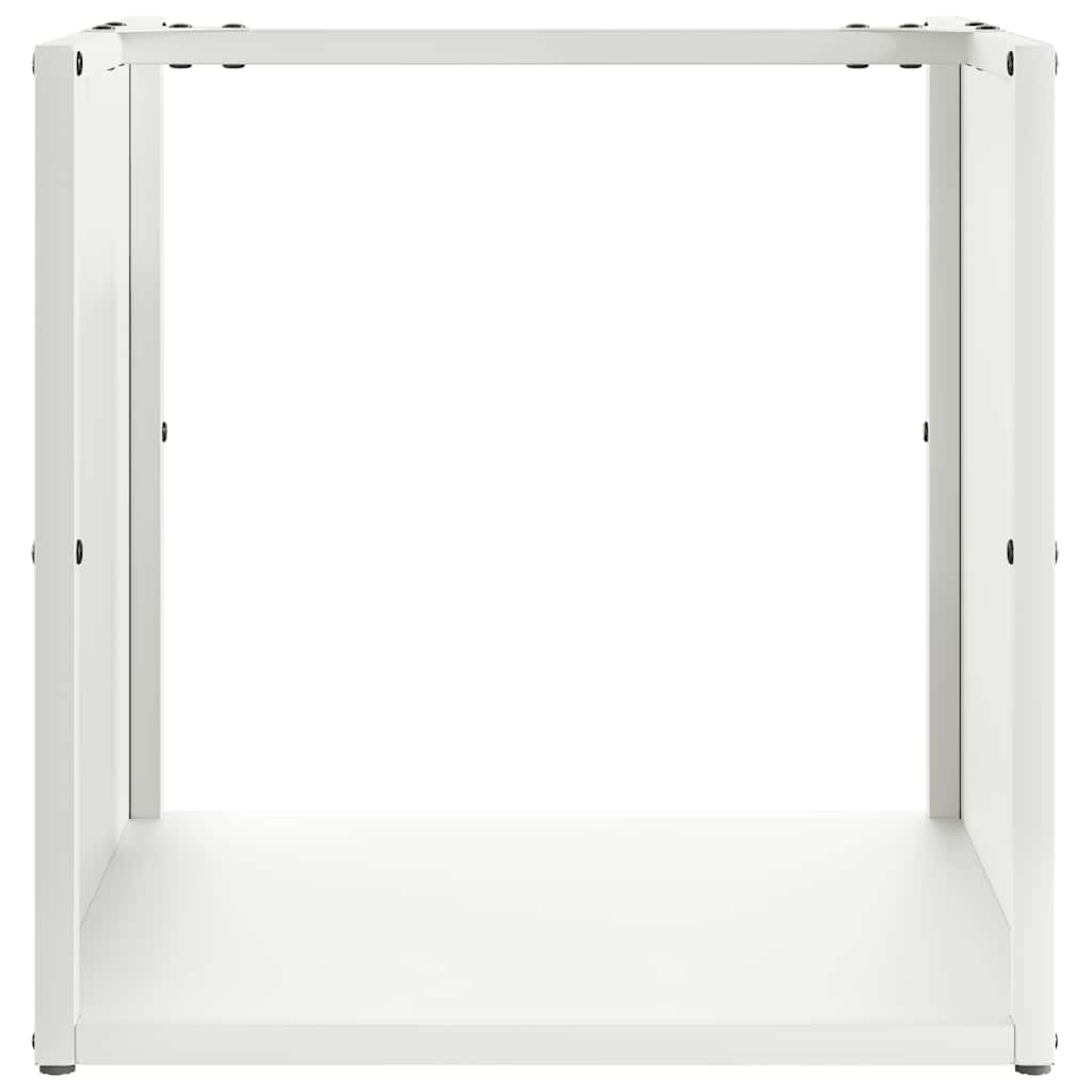Vedstativ hvit 40x40x40 cm kaldvalset stål