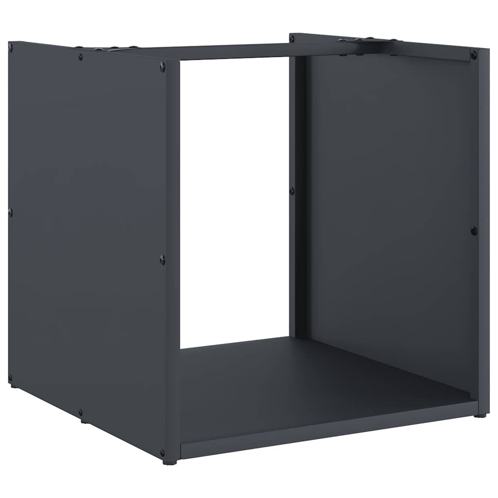 Vedstativ antrasitt 40x40x40 cm kaldvalset stål