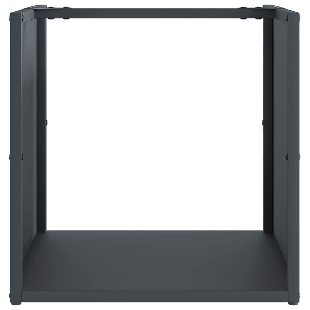Vedstativ antrasitt 40x40x40 cm kaldvalset stål