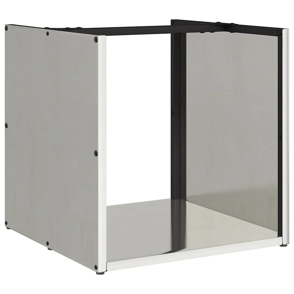 Vedstativ 40x40x40 cm rustfritt stål