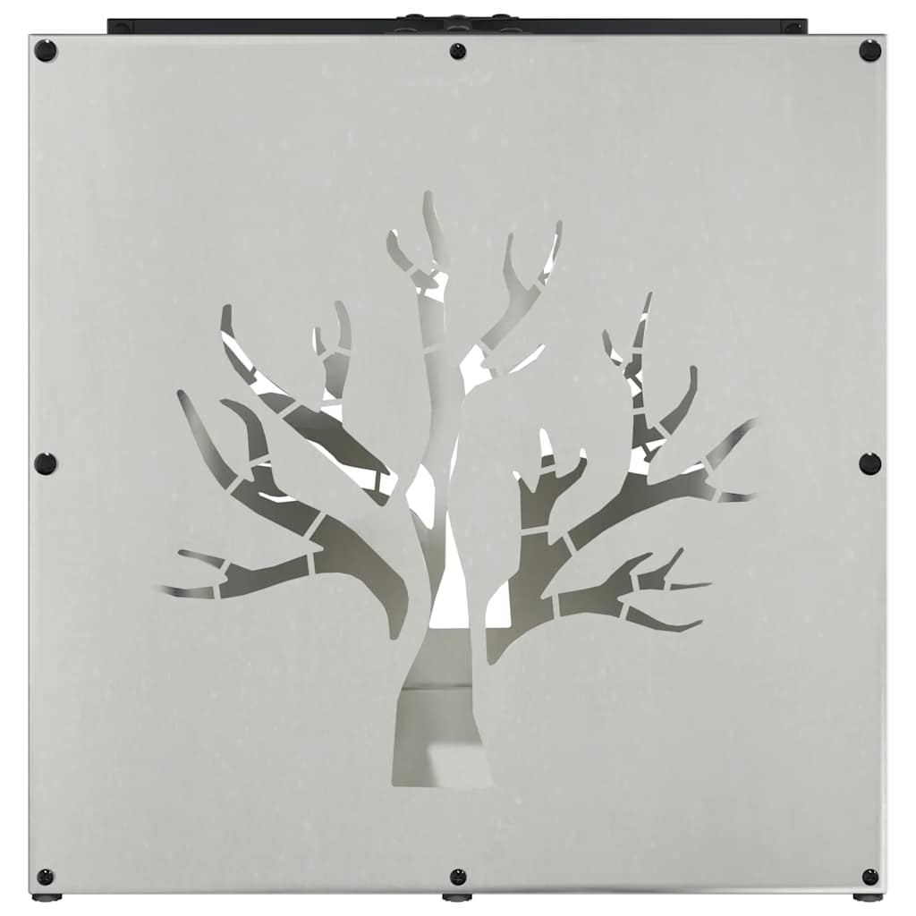 Vedstativ 40x40x40 cm rustfritt stål