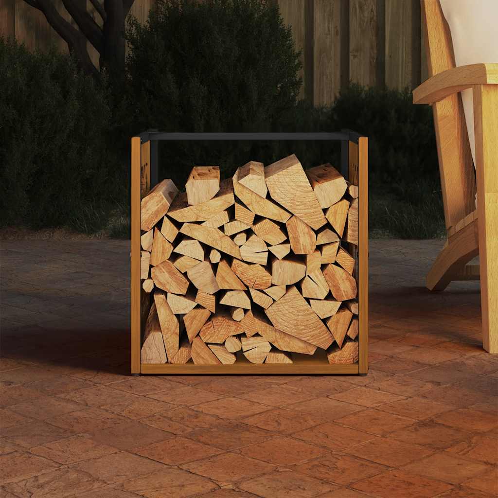 Vedstativ 40x40x40 cm oksidert stål