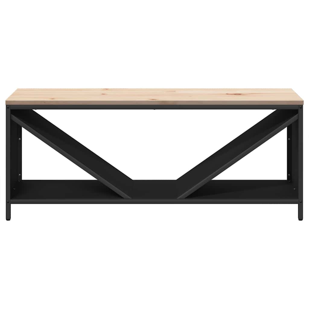 Vedstativ med tretopp svart 100,5x35,5x40 cm