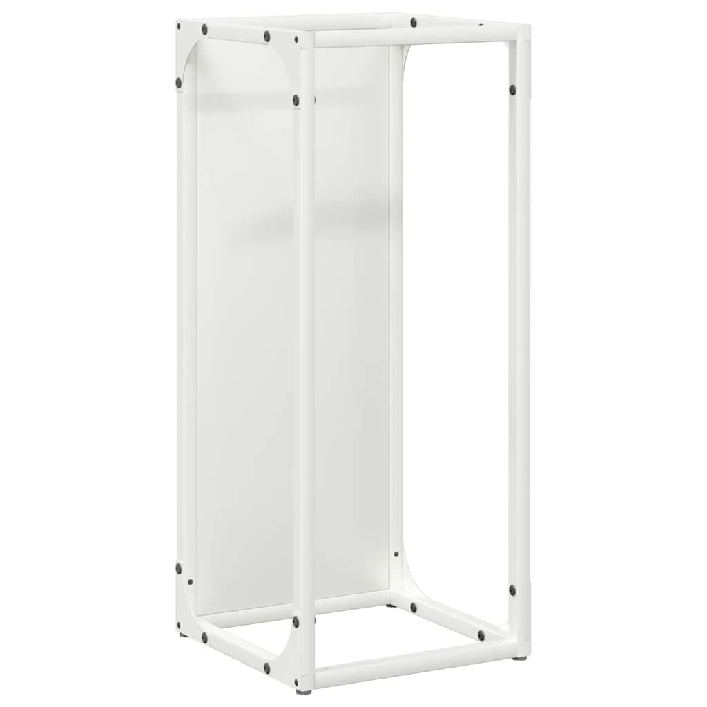 Vedstativ svart 25x25x60 cm kaldvalset stål