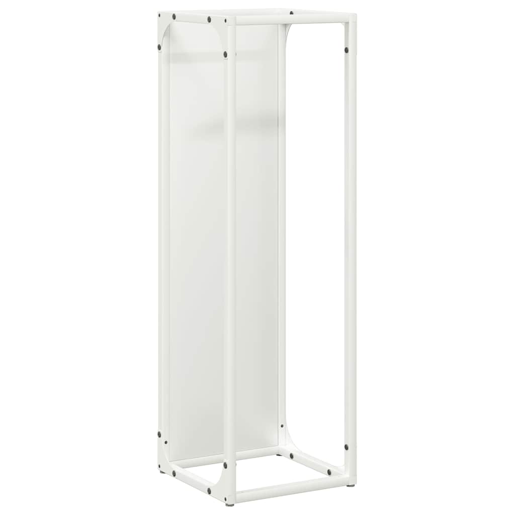 Vedstativ hvit 25x25x80 cm kaldvalset stål