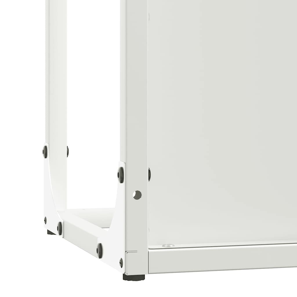 Vedstativ hvit 25x25x80 cm kaldvalset stål