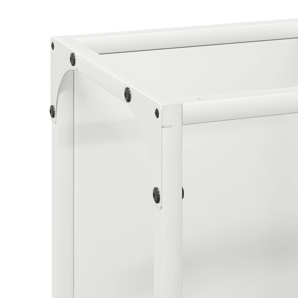 Vedstativ hvit 25x25x100 cm kaldvalset stål