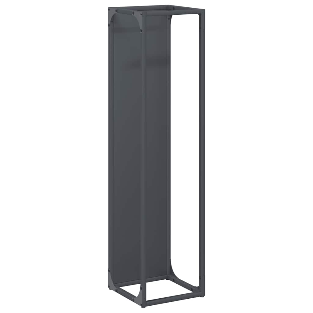 Vedstativ antrasitt 25x25x100 cm kaldvalset stål vidaXL