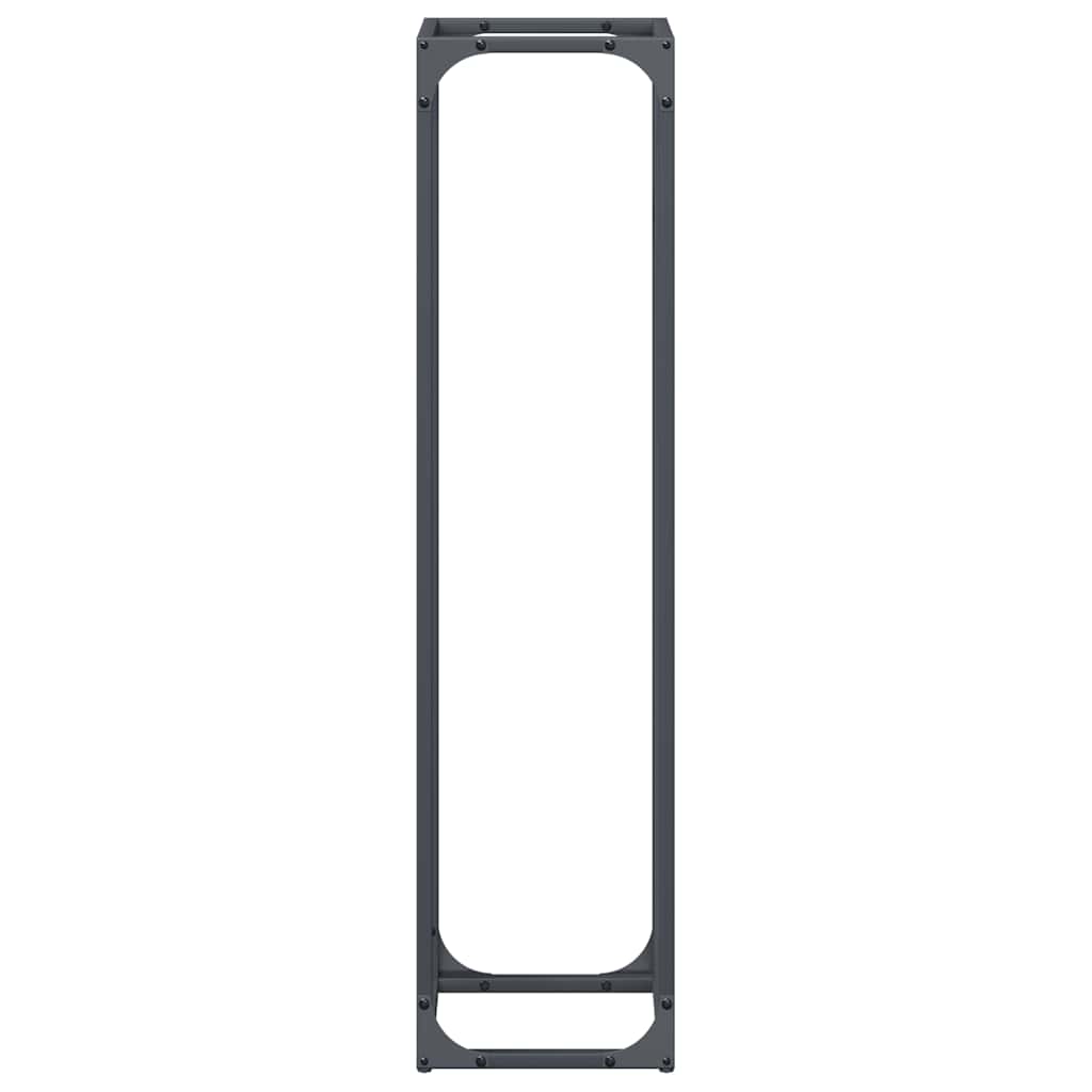 Vedstativ antrasitt 25x25x100 cm kaldvalset stål vidaXL