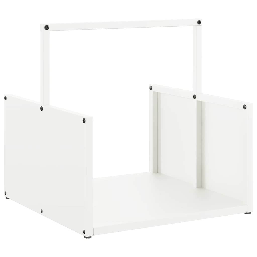 Vedstativ hvit 40x40x40 cm kaldvalset stål
