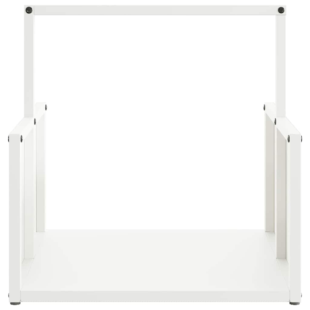 Vedstativ hvit 40x40x40 cm kaldvalset stål