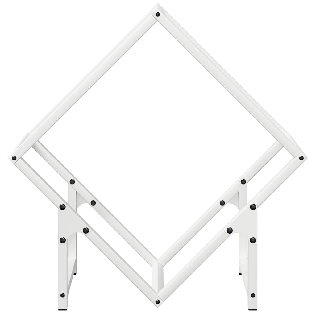 Vedstativ hvit 50x25x50 cm kaldvalset stål