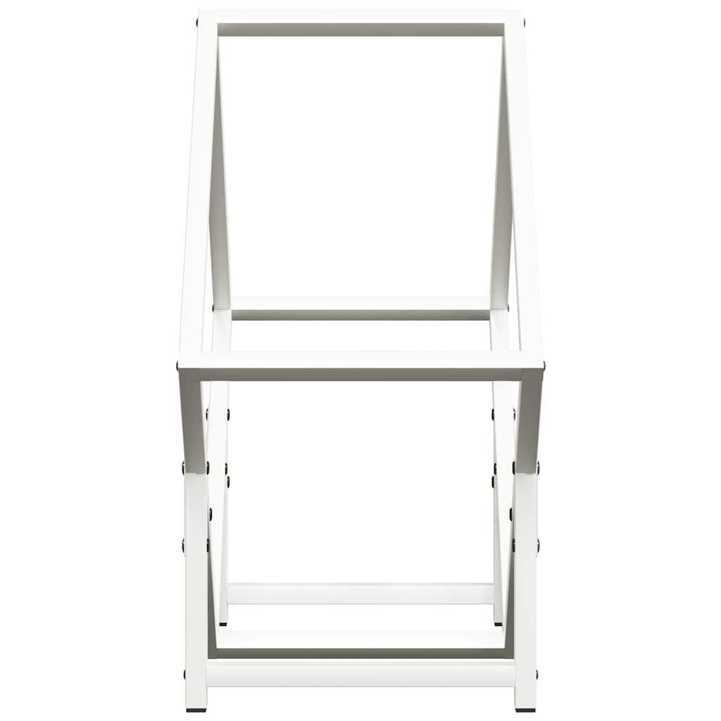 Vedstativ hvit 50x25x50 cm kaldvalset stål
