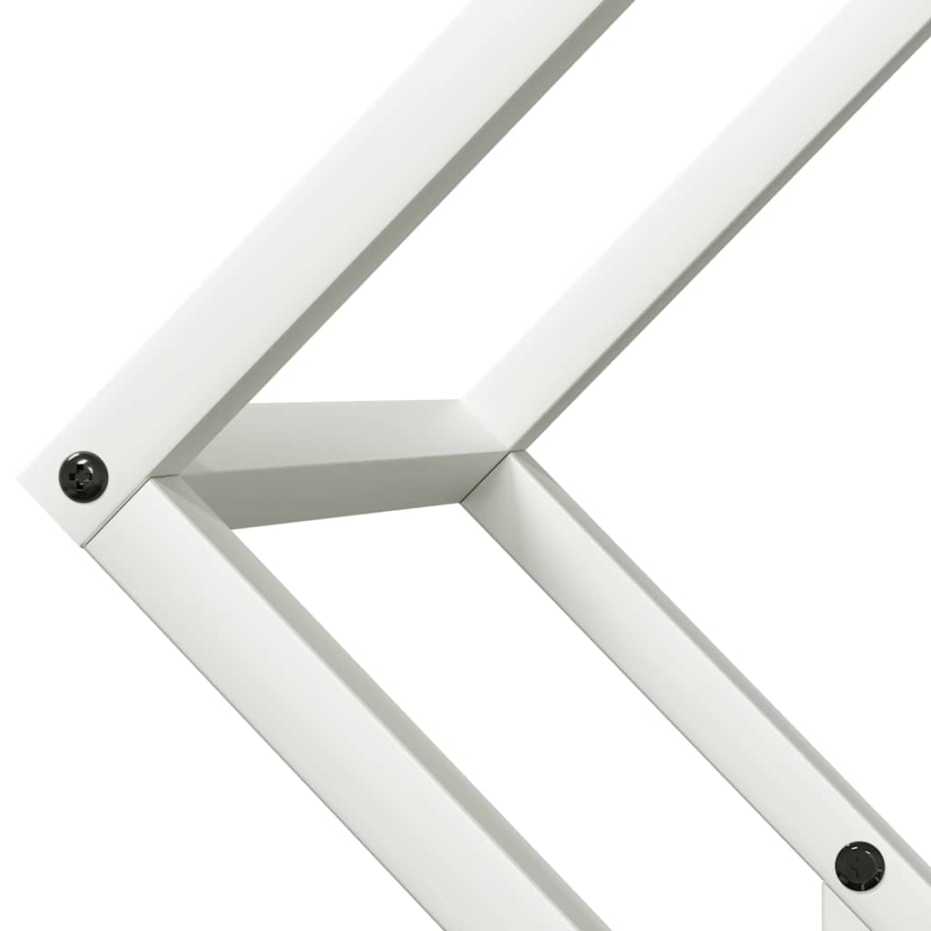 Vedstativ hvit 50x25x50 cm kaldvalset stål