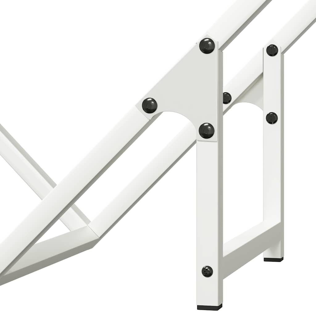 Vedstativ hvit 50x25x50 cm kaldvalset stål