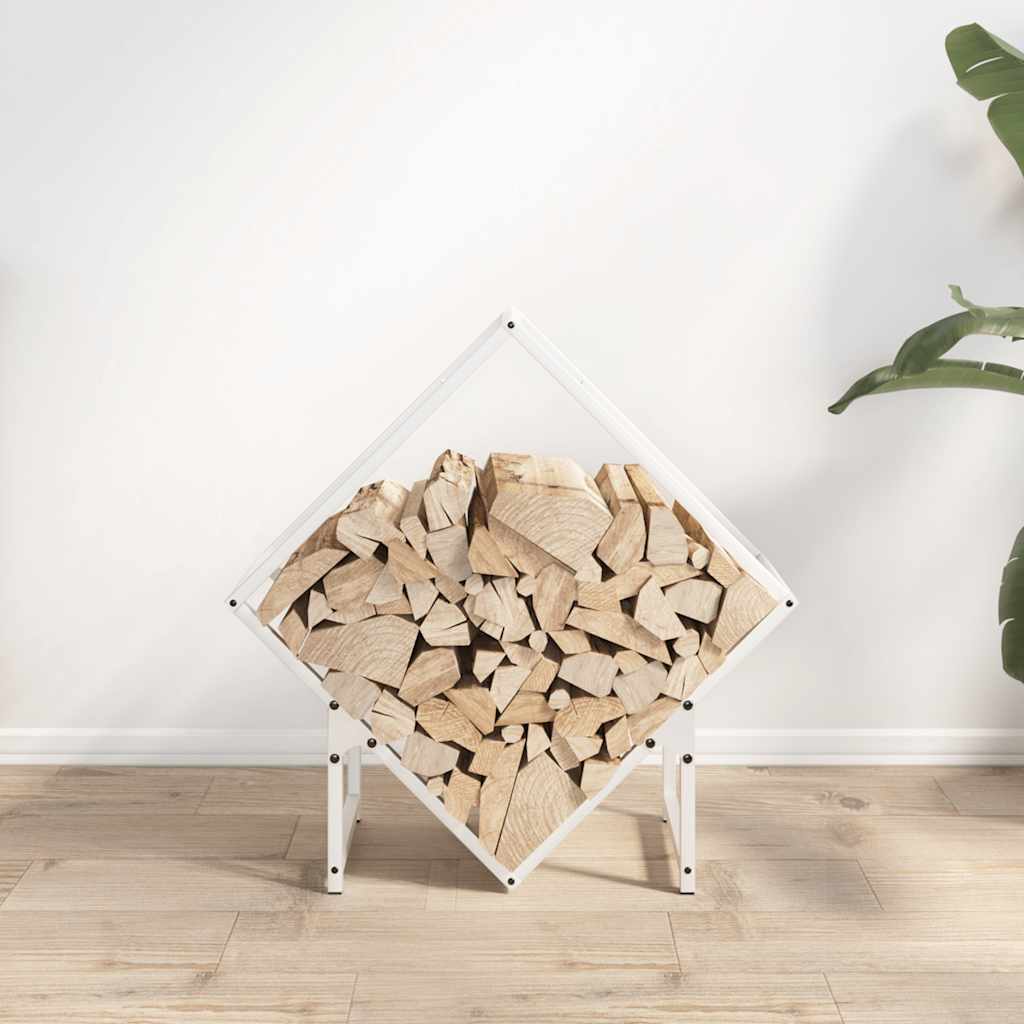 Vedstativ svart 60x25x60 cm kaldvalset stål