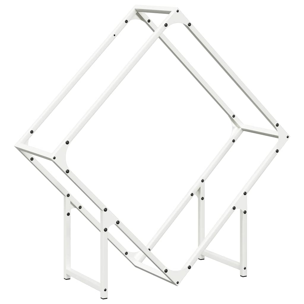 Vedstativ svart 80x25x80 cm kaldvalset stål