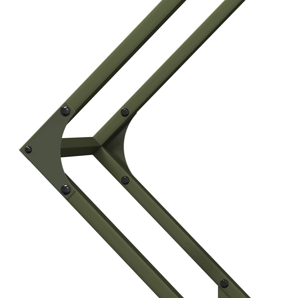 Vedstativ olivengrønn 80x25x80 cm kaldvalset stål