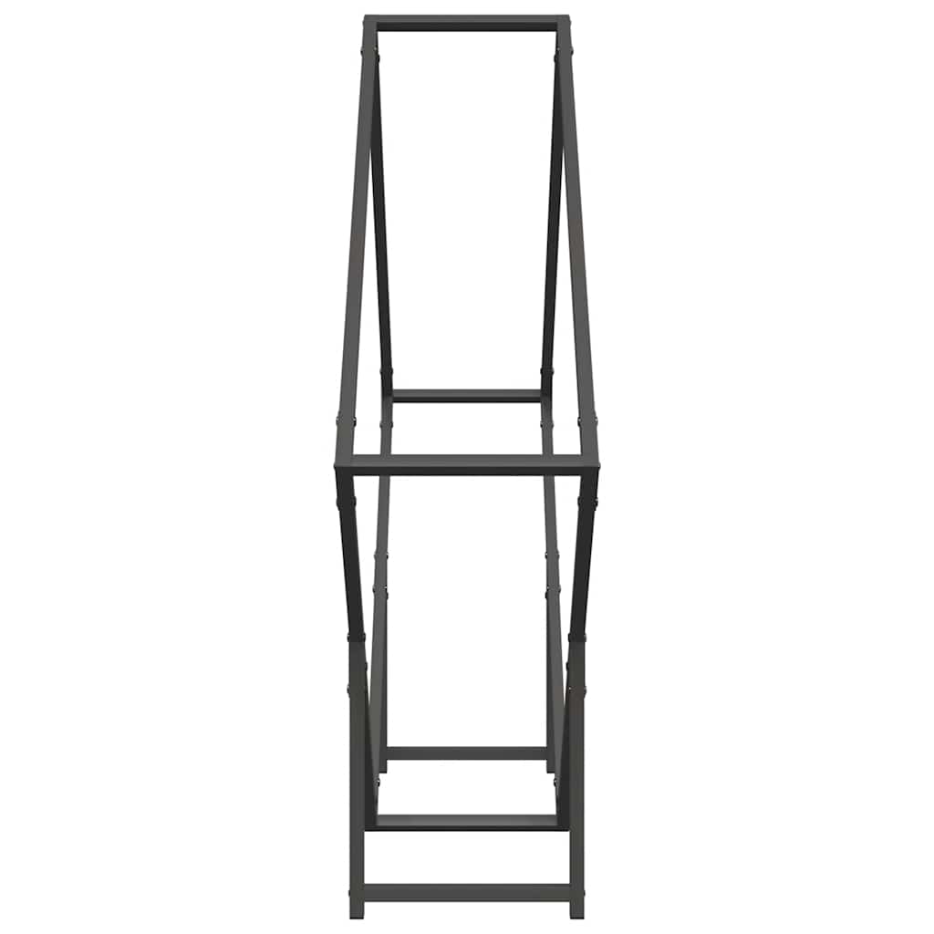 Vedstativ svart 100x25x100 cm kaldvalset stål vidaXL