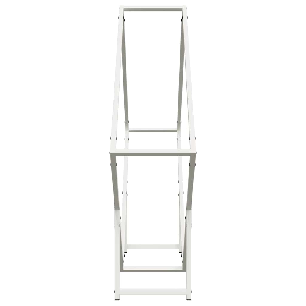 Vedstativ hvit 100x25x100 cm kaldvalset stål