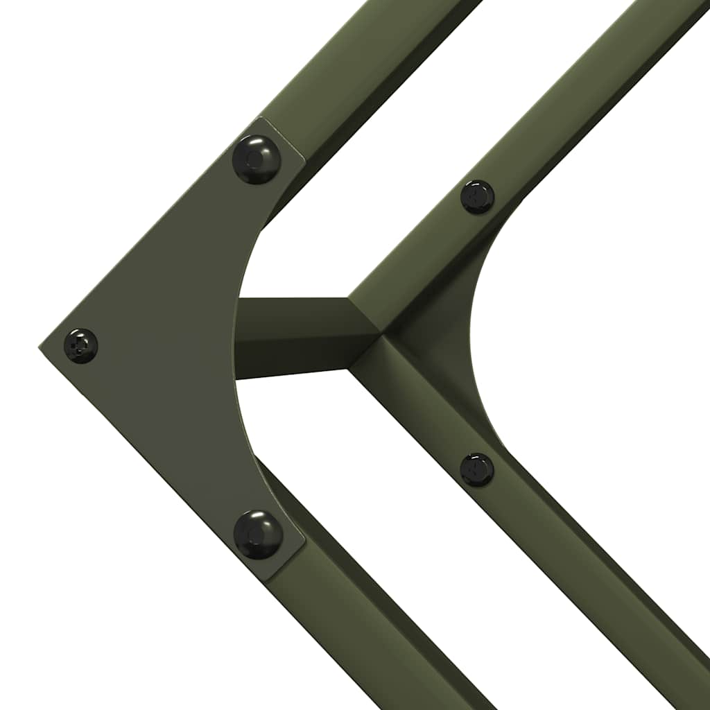 Vedstativ olivengrønn 100x25x100 cm kaldvalset stål