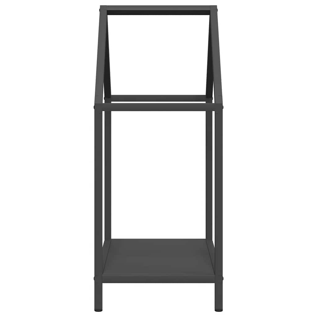 Vedstativ svart 40x25x60 cm kaldvalset stål