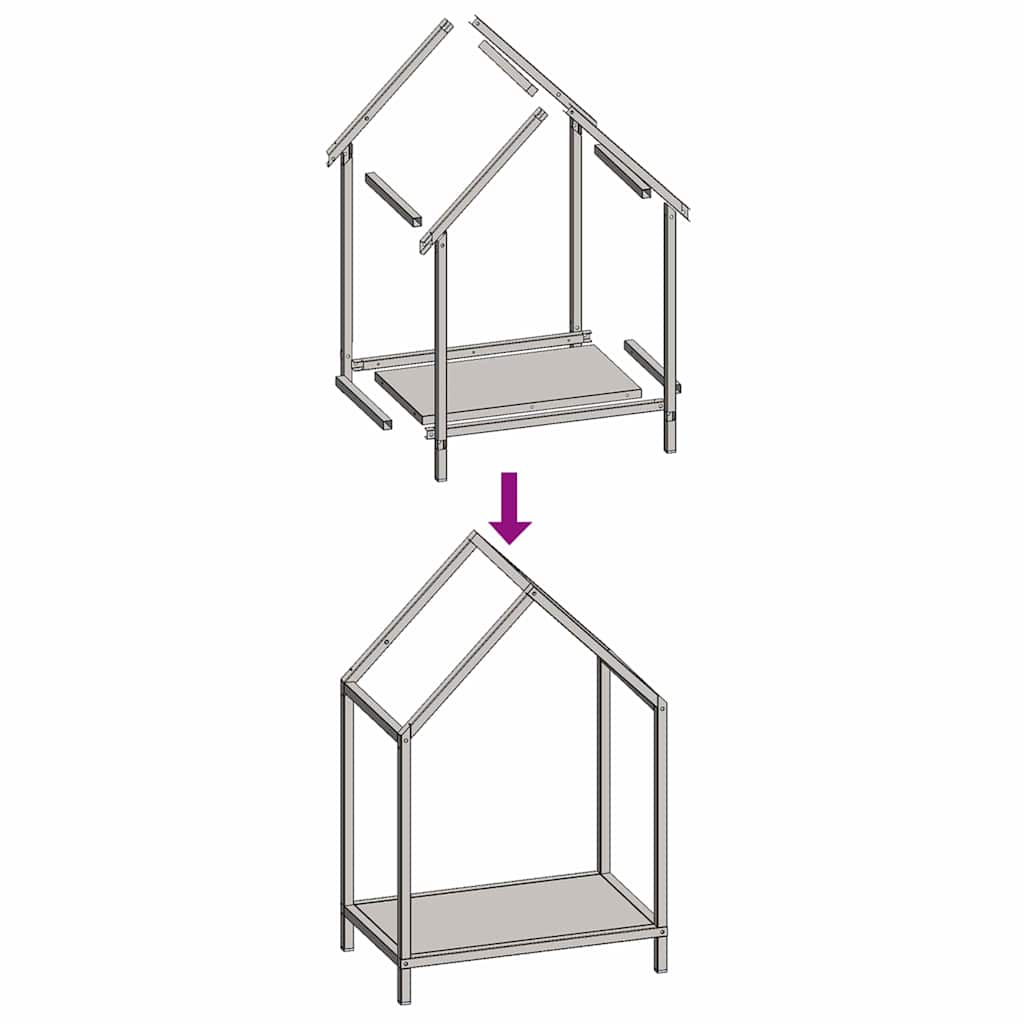 Vedstativ svart 40x25x60 cm kaldvalset stål