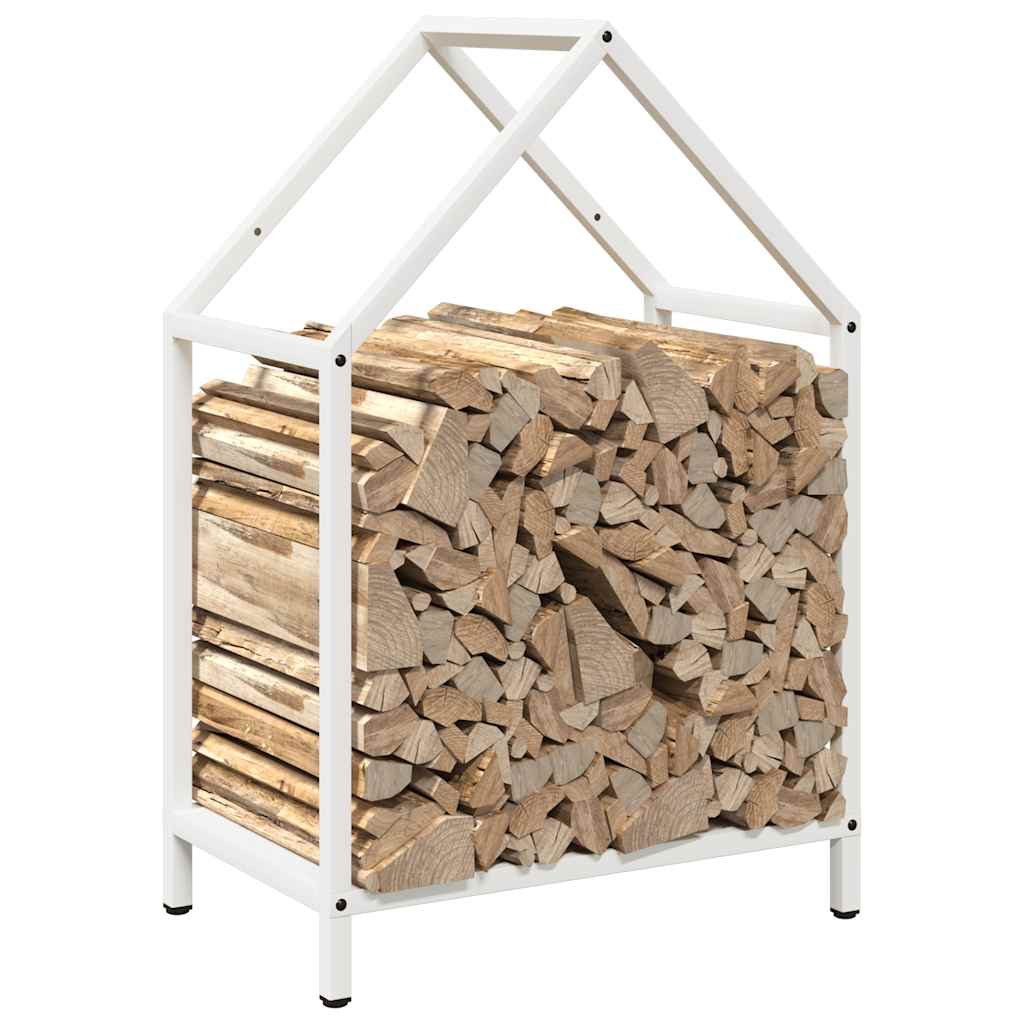 Vedstativ svart 40x25x60 cm kaldvalset stål