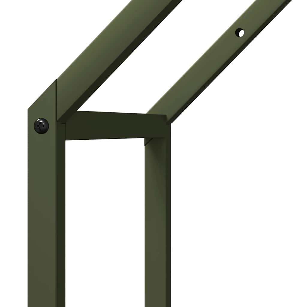 Vedstativ olivengrønn 40x25x60 cm kaldvalset stål