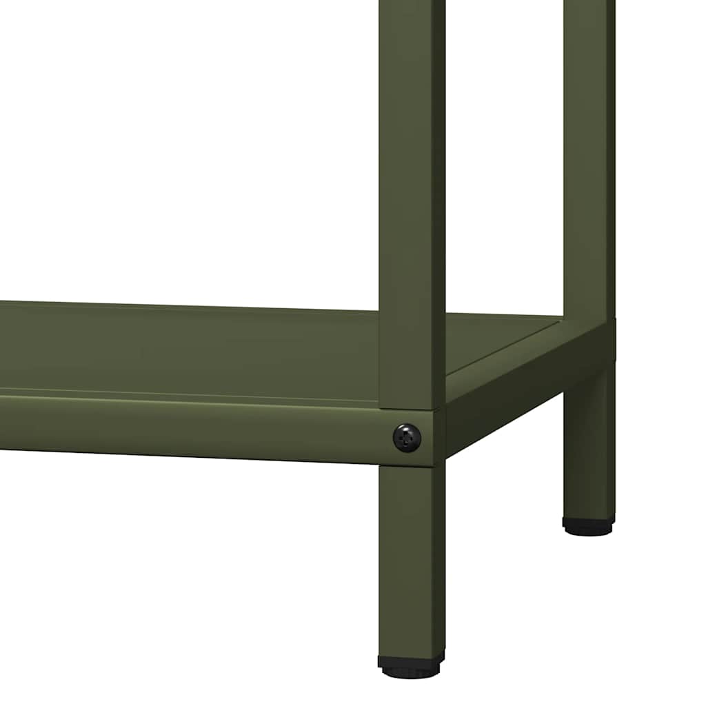 Vedstativ olivengrønn 40x25x60 cm kaldvalset stål