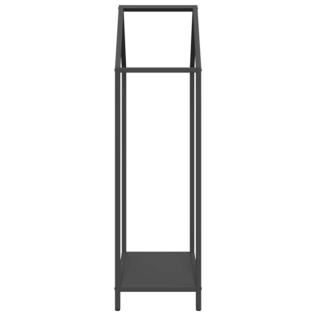 Vedstativ svart 40x25x90 cm kaldvalset stål