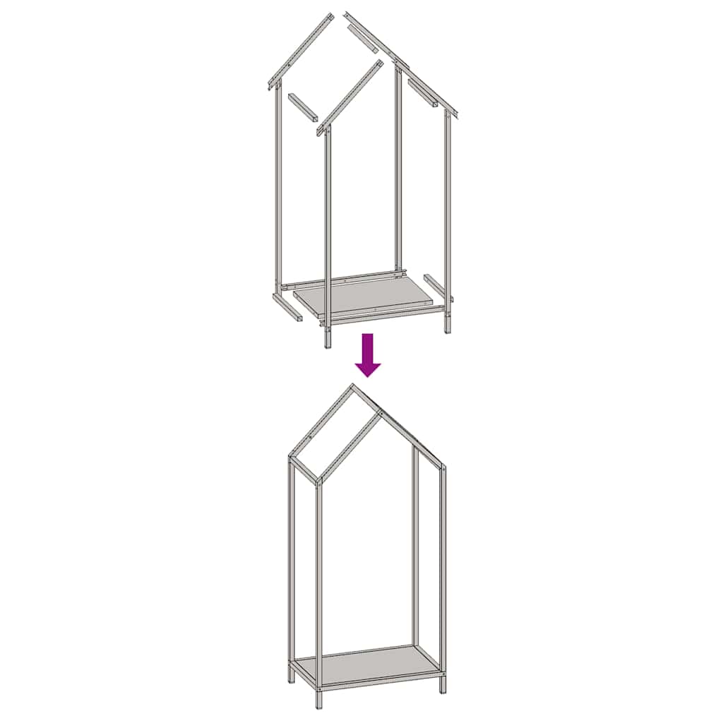 Vedstativ antrasitt 40x25x90 cm kaldvalset stål