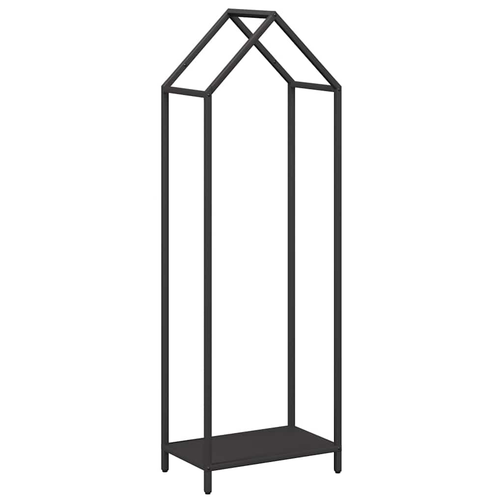 Vedstativ svart 40x25x120 cm kaldvalset stål