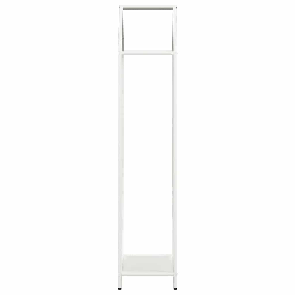 Vedstativ hvit 40x25x120 cm kaldvalset stål