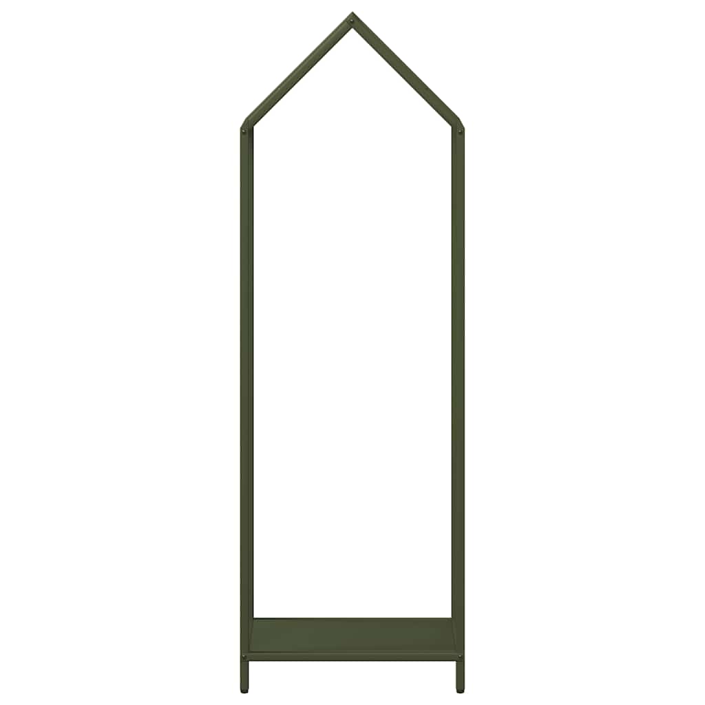Vedstativ olivengrønn 40x25x120 cm kaldvalset stål