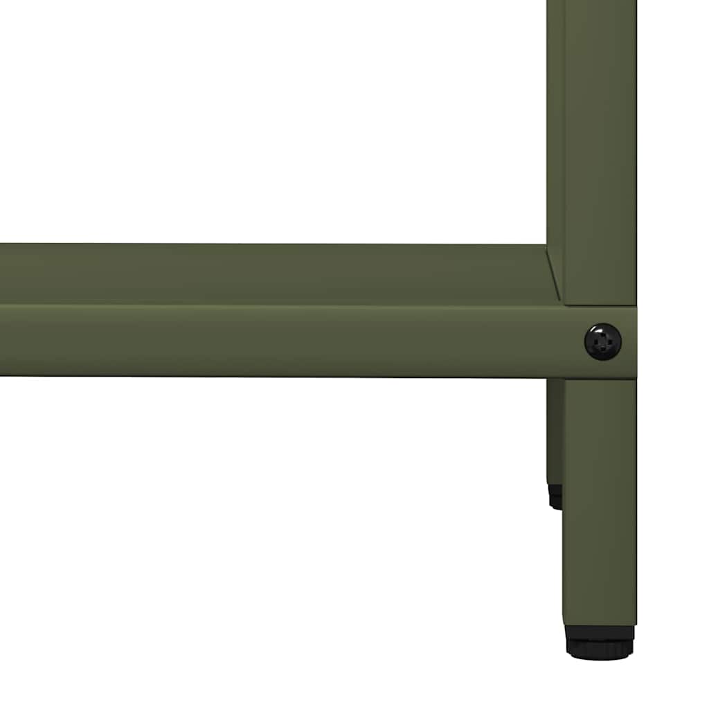 Vedstativ olivengrønn 40x25x120 cm kaldvalset stål