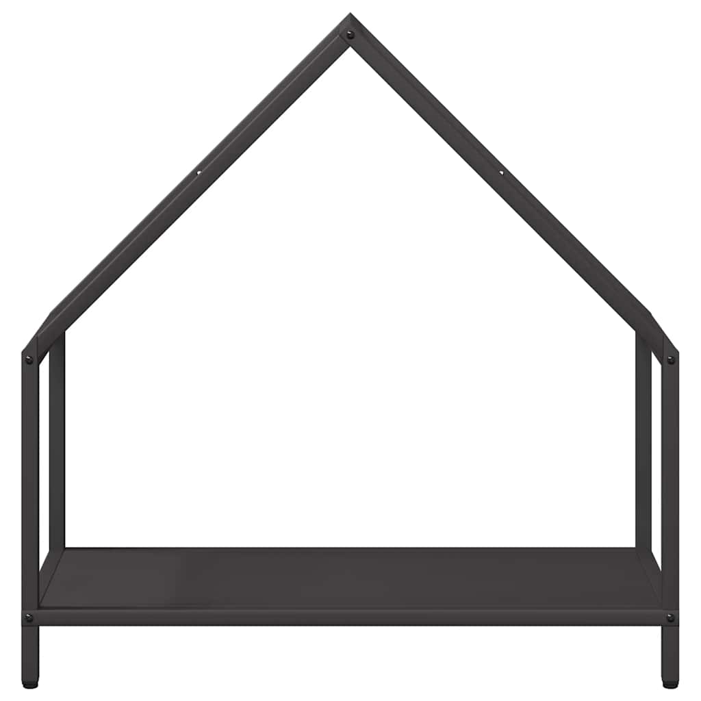 Vedstativ svart 60x25x60 cm kaldvalset stål