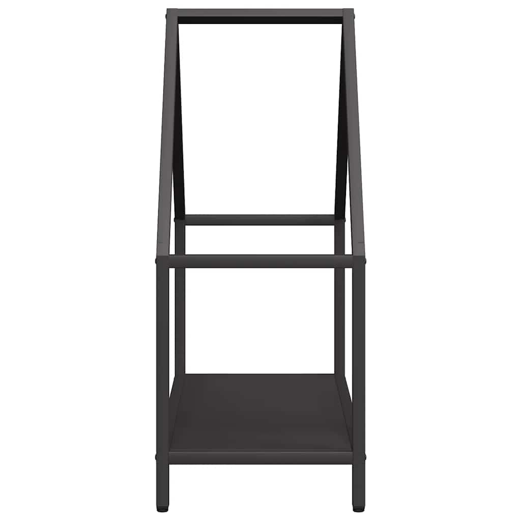 Vedstativ svart 60x25x60 cm kaldvalset stål