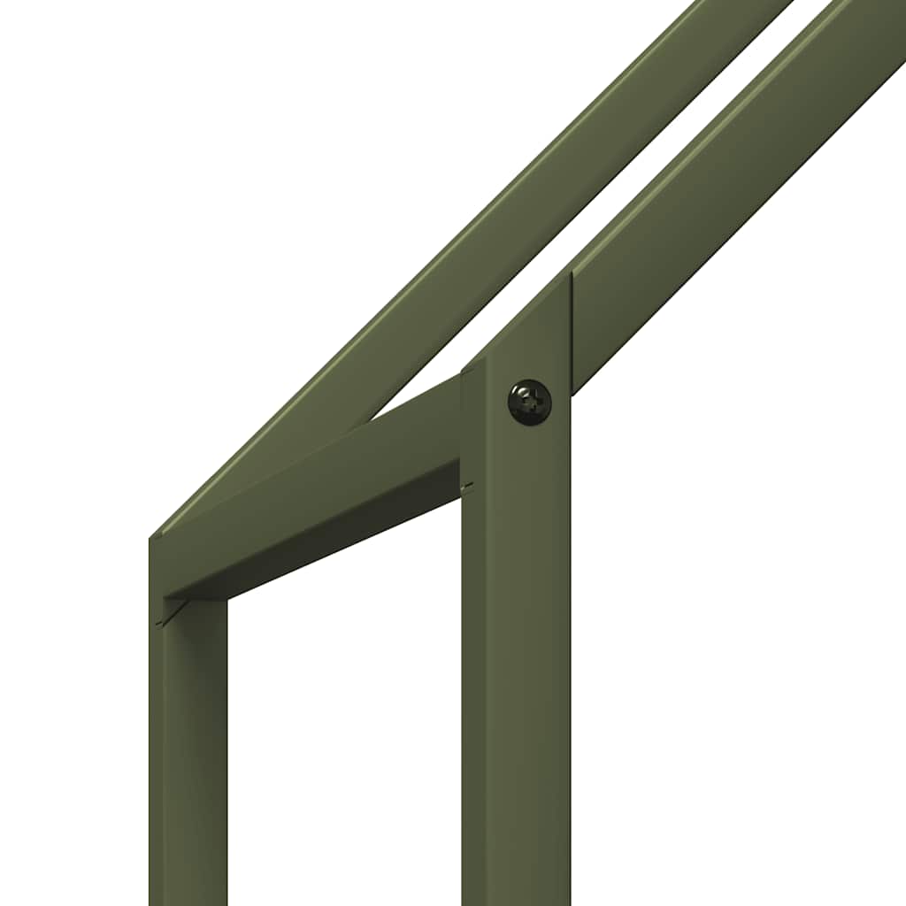 Vedstativ olivengrønn 60x25x60 cm kaldvalset stål