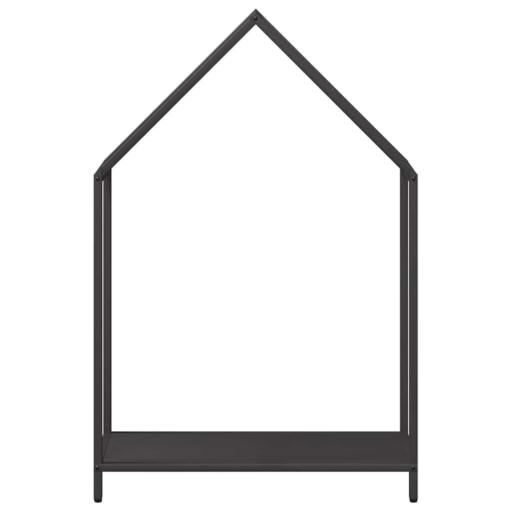 Vedstativ svart 60x25x90 cm kaldvalset stål