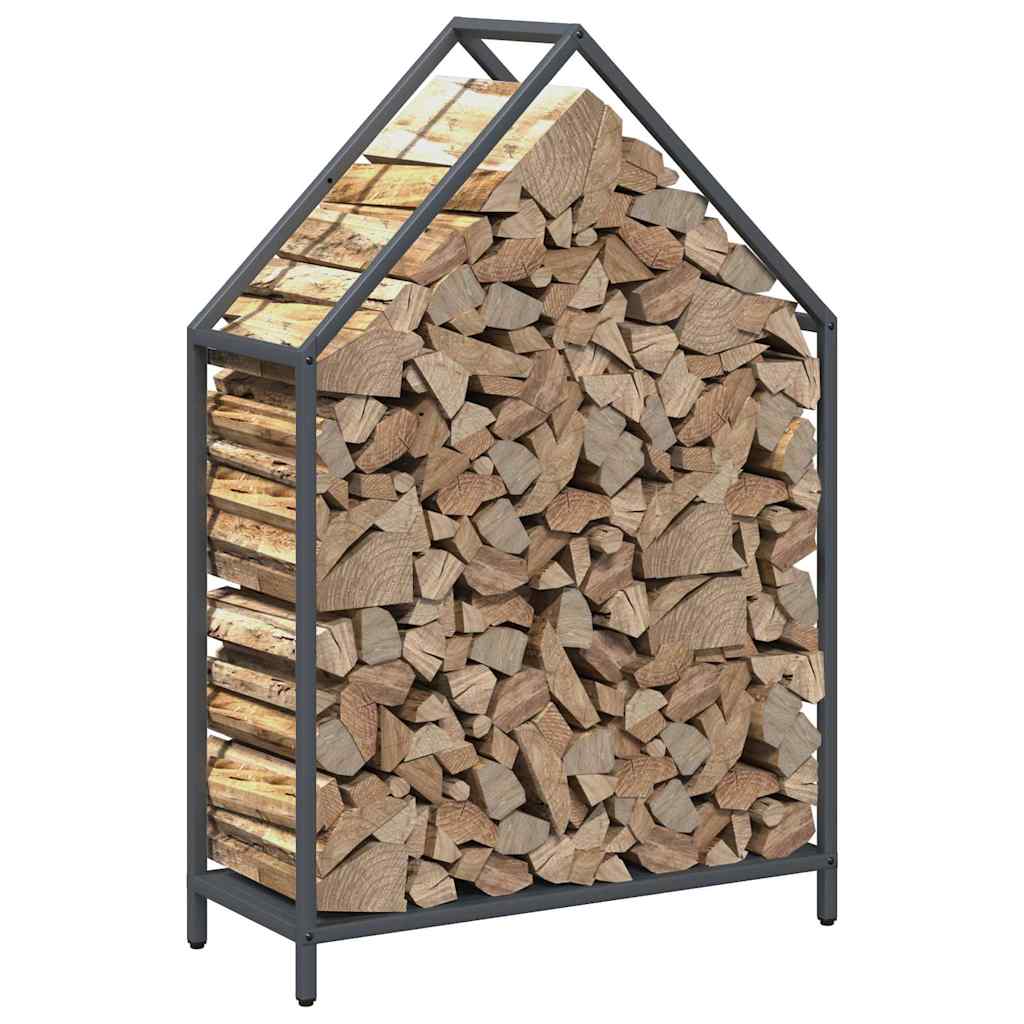 Vedstativ antrasitt 60x25x90 cm kaldvalset stål