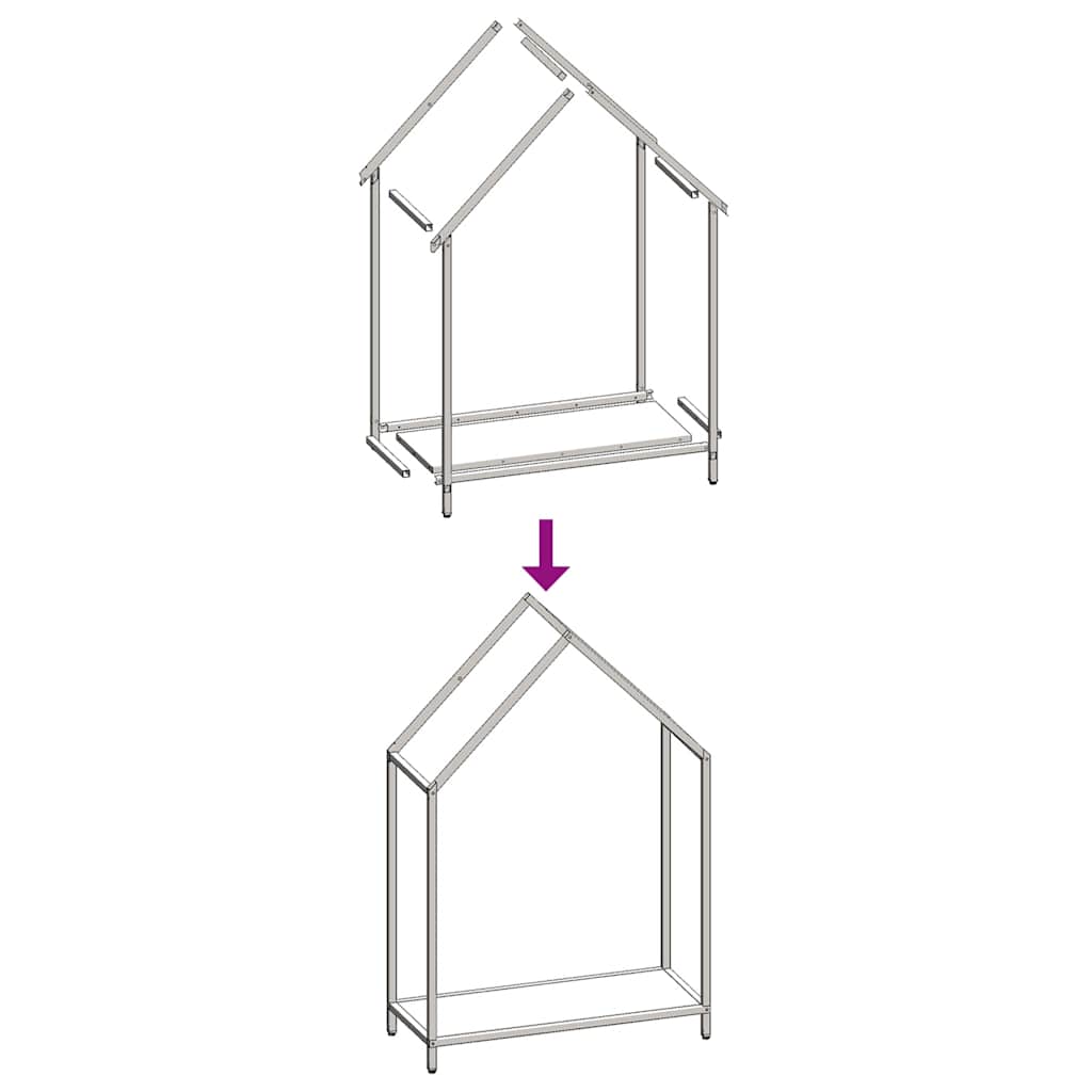 Vedstativ antrasitt 60x25x90 cm kaldvalset stål