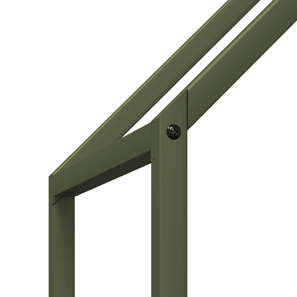 Vedstativ olivengrønn 60x25x90 cm kaldvalset stål
